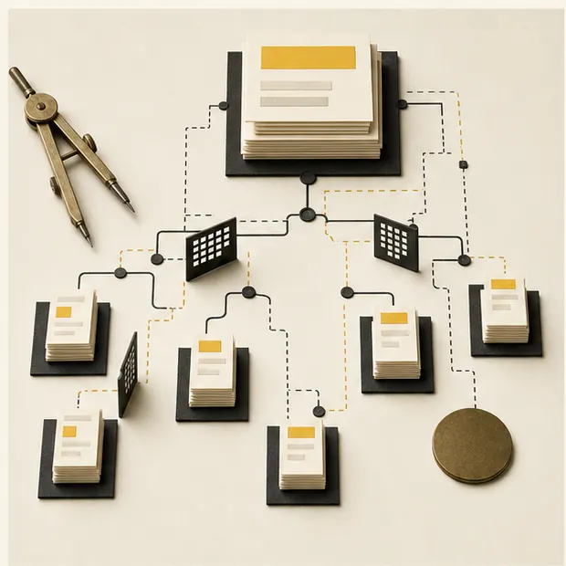 A physical model of crawl paths, page architecture and index gates