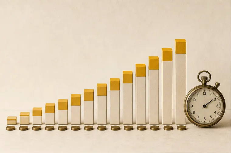 A progressive organic growth timeline measured over multiple stages